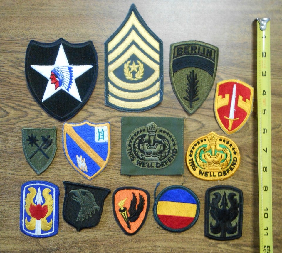 13 Mixed US Military Patches 194th Armored Command Sgt Major 2nd ...