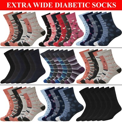 Diabetiker Socken Herren Damen Extra Breit Nicht Elastisch Baumwollreich Locker
