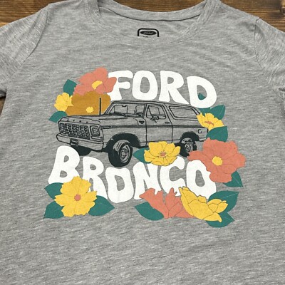 Ladies Graphic Tee Ford Bronco T-shirt Small Adult Teen Official Flowers Nature