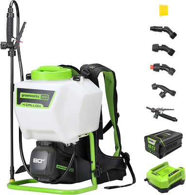 80V Battery Backpack Sprayer Kit, 4 Gallon, Pest Control, Charger Included