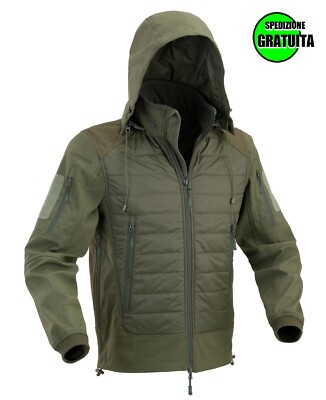 Giacca Giubbino Softshell uomo invernale militare caccia pesca softair  verde