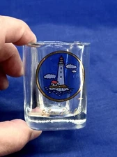 St Simons Island GA Light House Shot Glass Souvenir Square Collectible 2.5”