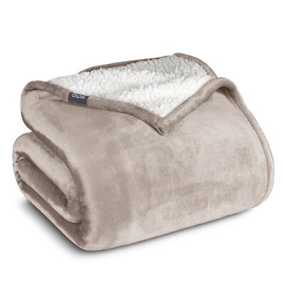 Plush Sherpa Bed Blanket, Fluffy & Soft by Bare Home