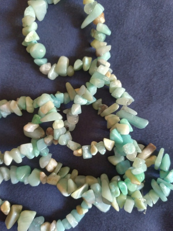 Exceptional Natural Amazonite Gemstone Strung-Up Crystal Necklace 32"