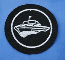 Bootsf&uuml;hrer Patch * Brustpatch * Abzeichen * Aufn&auml;her * silberwei&szlig; bestickt *neu
