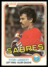 1981-82 O-Pee-Chee Vintage OPC Set Break Yvon Lambert Buffalo Sabres #185