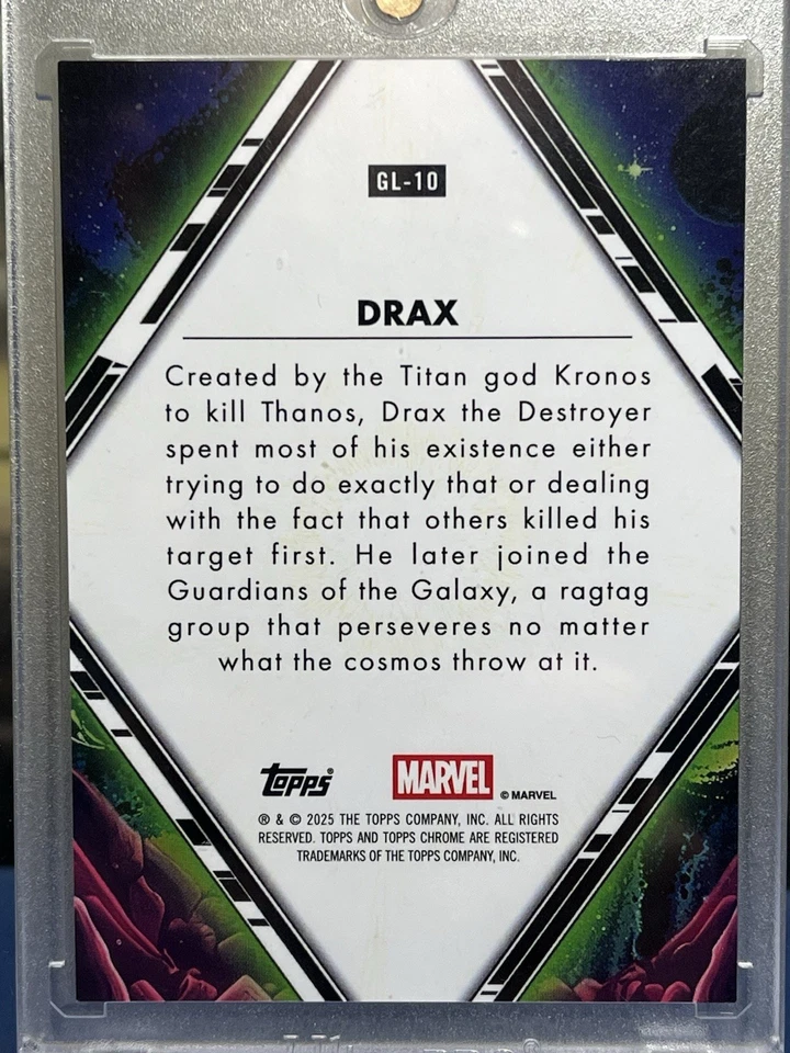 DRAX 2025 Topps Chrome Marvel Galactic Legends Gold Wave /50 SSP - Image 4 of 4