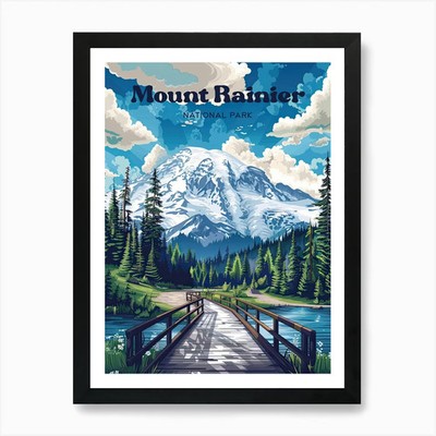 Mount Rainier Nationalpark Waschen gerahmtes Wandbild Poster Leinwanddruck Bild