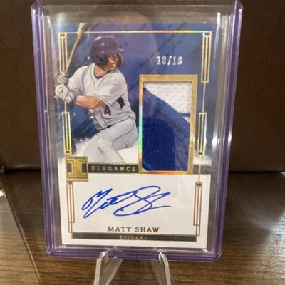 Panini Impeccable Matt Shaw Elégance Prospect Jersey Auto Holo Gold /10 EPJ-MS