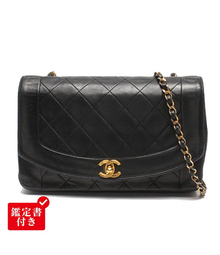 CHANEL Chain Shoulder Bag Gold Hardware Single Chain Single Flap Diana 25 Matela