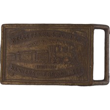 Wells Fargo Banker Forwarder Train Railroad Locomotive 70s Vintage Belt Buckle