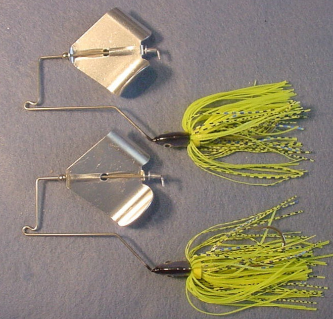 2 ~ 3/8 oz Buzzbaits Pro Assassinator Patented Drop Head Buzzbait ~Blue Chart. - Image 1