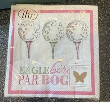 Boston International - 3-Ply 5" Cocktail Napkins - Eagle Birdie Par - Pink