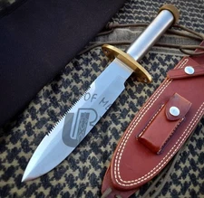 UBR Handmade Hunting Bowie Knife D2 Tool Steel With Leather Sheath 