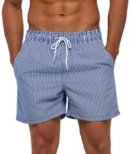 Men's Board Shorts Swim Trunks Quick Dry Summer Beachwear with Pockets,Stripe...