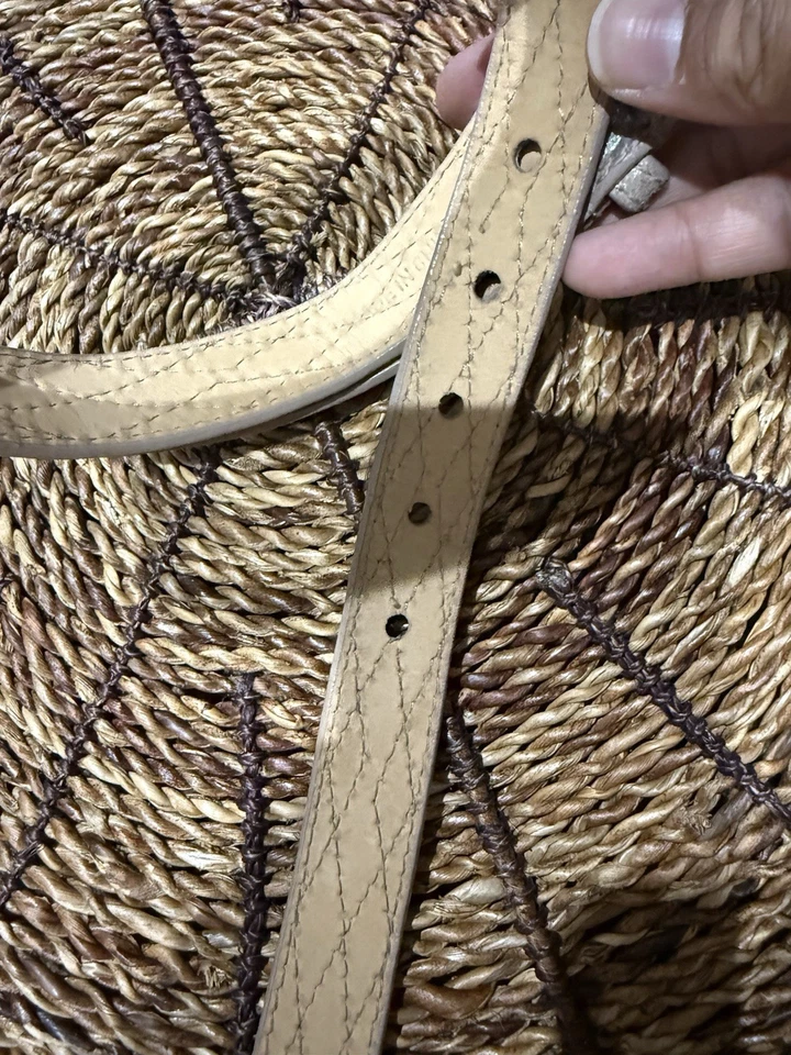 "Cinturón de cuero azul tostado MICHAEL KORS - Hebilla de rodillo plateada TALLA L 43"" diamante" Foto 4 de 4