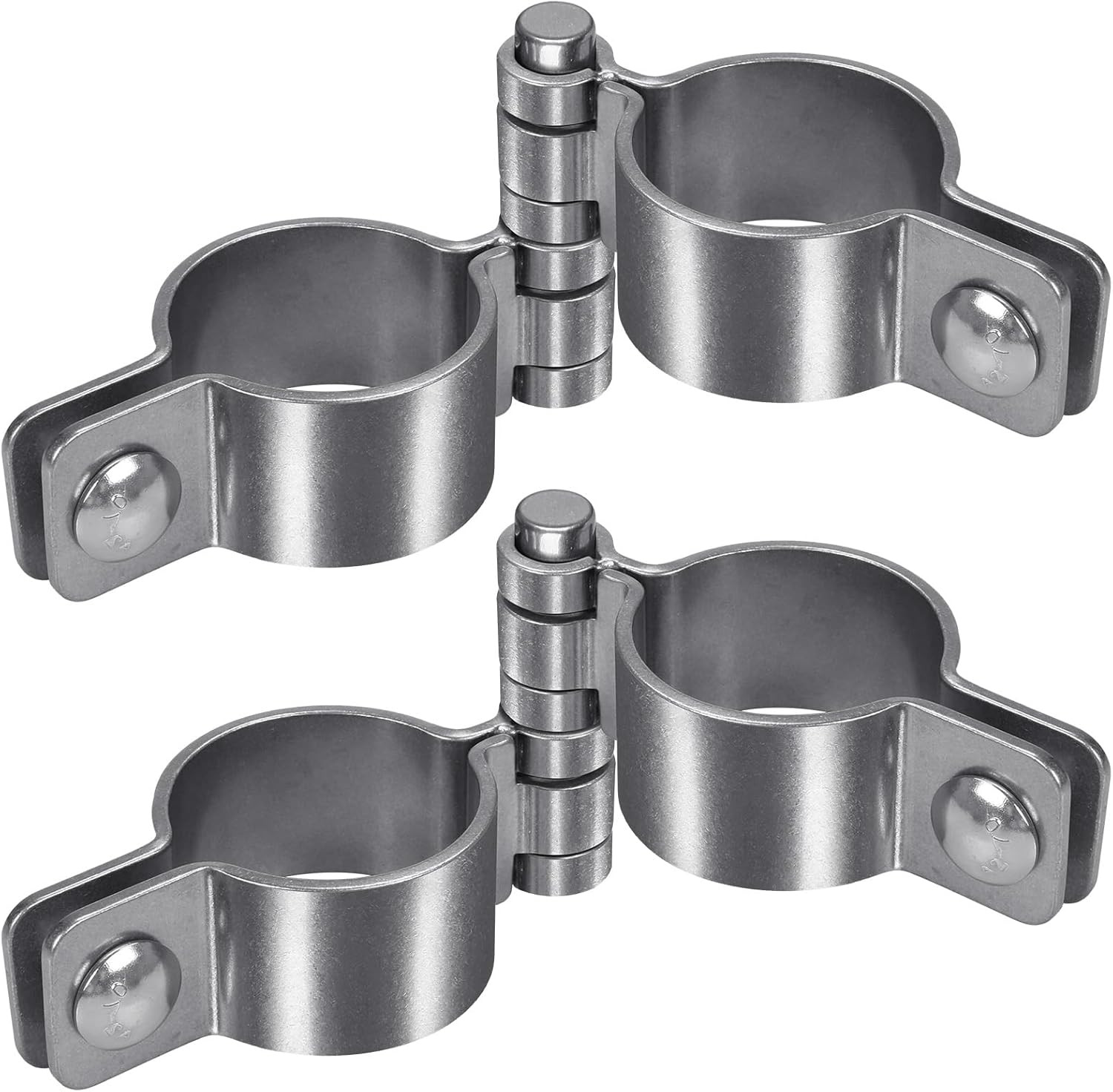 2-3/8” Chain Link Gate Post Hinge Kit, 304 Stainless, 4Pc Male/Female, 500lb Max