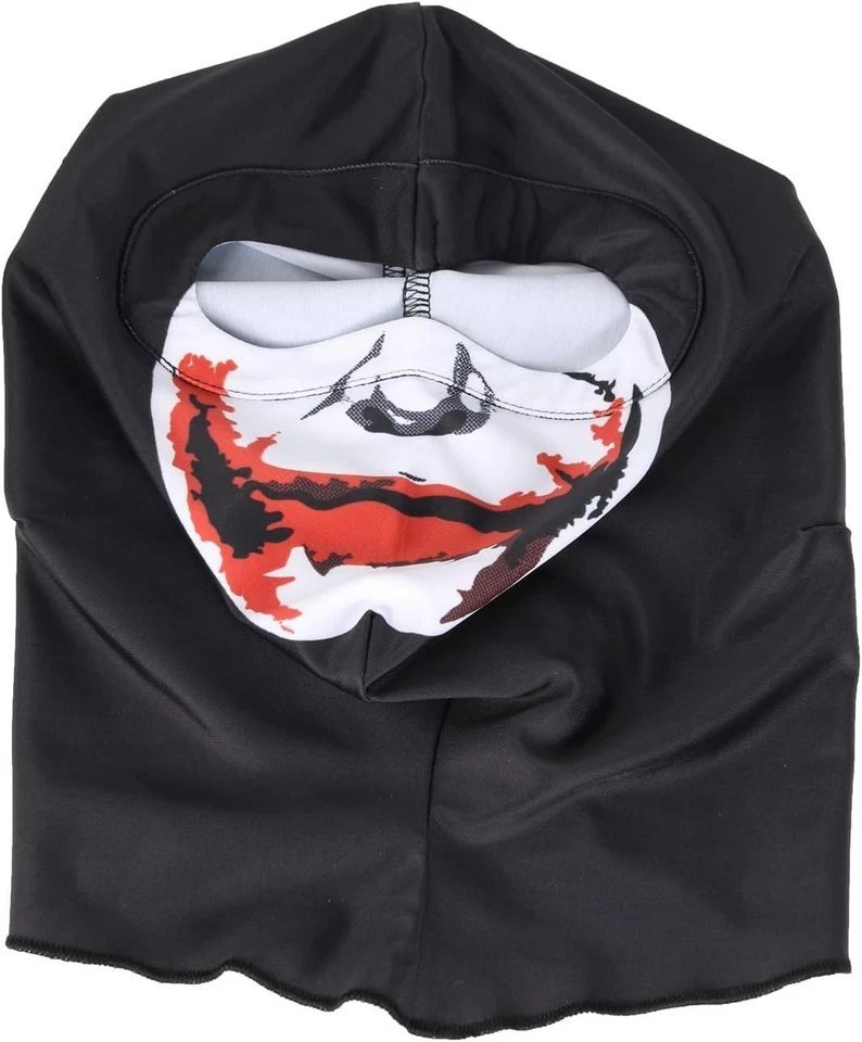 The Joker Balaclava Mask Hood Cosplay Halloween DC Killer Clown Smile Batman New - Image 2 of 4