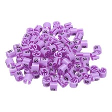 100 Pack Clothes Hanger Marker Number 50 Size Tag Fit 3mm Rod Purple
