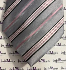 GEOFFREY BEENE Silk Gray Striped Design Neck Tie 3.75   New-Minor Flaws 