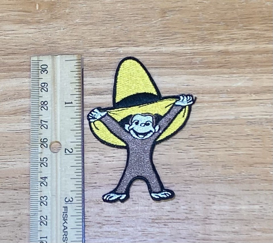 George Monkey Patch Curious George Monkey Yellow Hat Embroidered Iron on Patch, 3