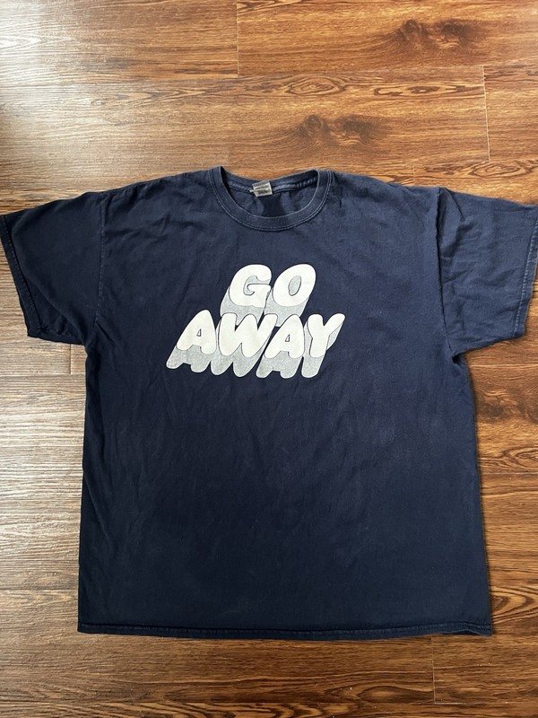 Men's Short Sleeve Distressed Graphic funny novelty T-Shirt Go Away 