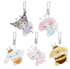 Melody Kitty Cat Plush Keychain Cinnamorol Dog Angel Key Charm Tote Clip Holder