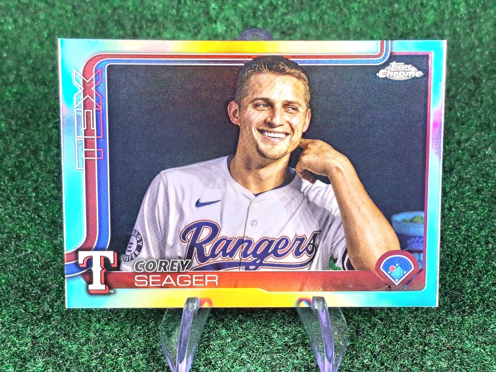 2025 Topps Chrome Corey Seager 24 Image Variation SP Texas Rangers Refractor