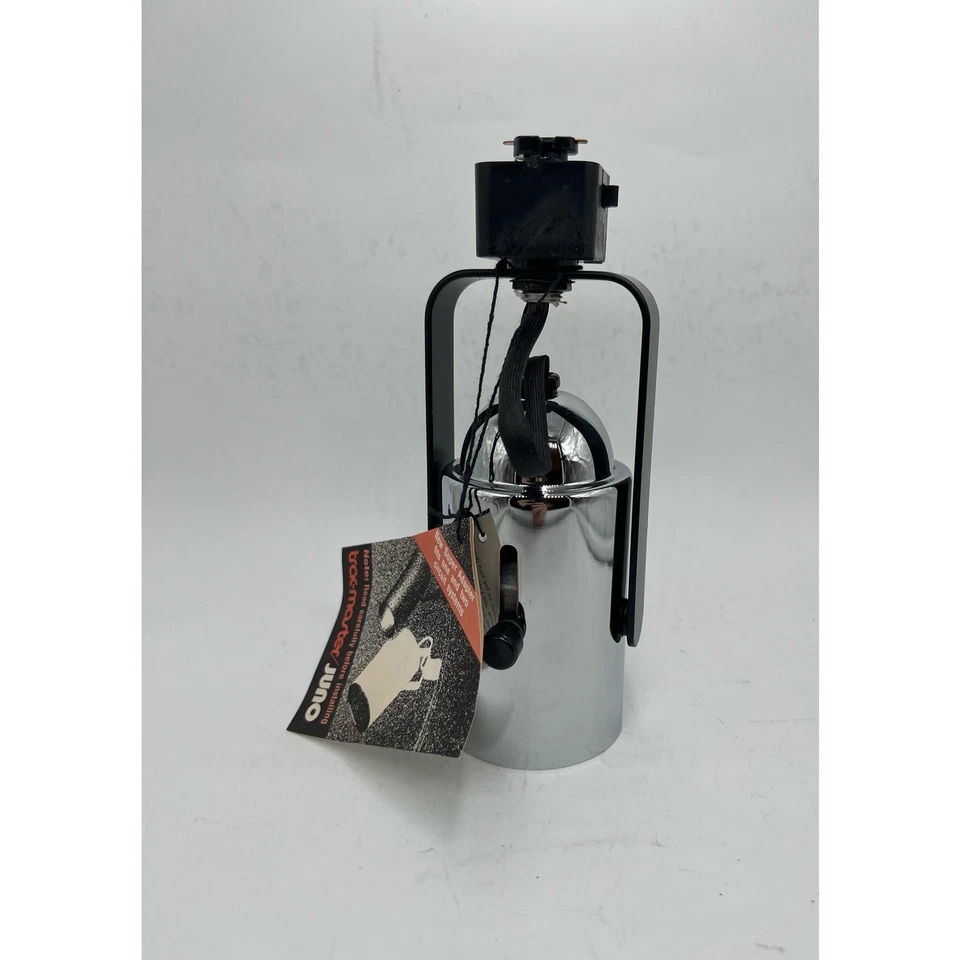 Lámpara de iluminación cromada vintage Juno Trac-Master T308 NOS accesorio de cabezal industrial Foto 3 de 4