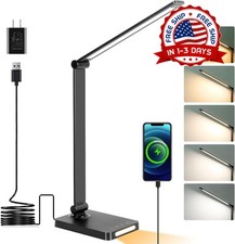 Lampara LED de Escritorio con Puerto USB y 5 Niveles de Brillo para Oficina