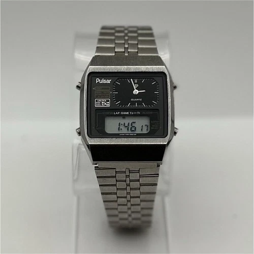 Vintage Pulsar Seiko Quartz Dual Display Alarm Chronograph Watch Parts or Repair