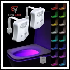 Toilet Light Motion Sensor 16 Colors Changing LED Glow Bowl Inside Toilet 2 Pack