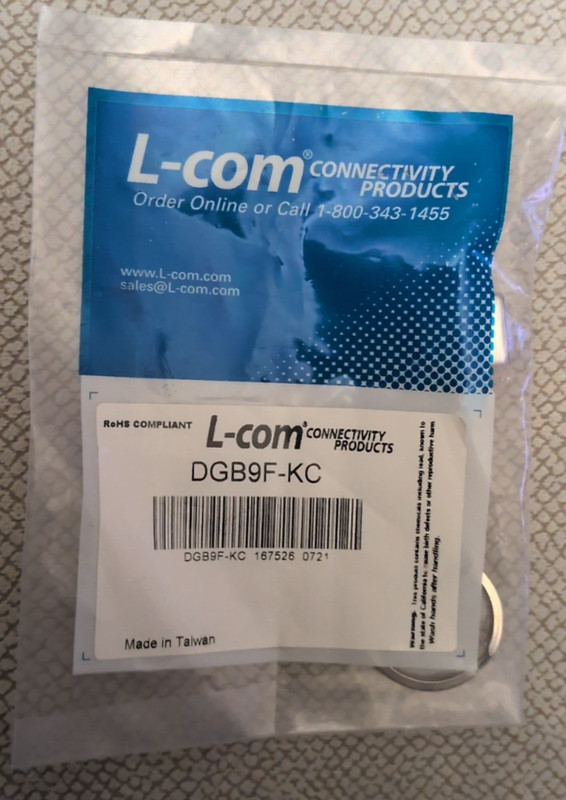 NEW L-Com DGB9F Slimline DB9 Female/Female D-Sub Gender Changer Adapter Keychain