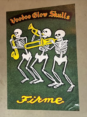ORIGINAL VOODOO GLOW SKULLS POSTER FIRME SKELETONS PROMO 24”X33 3