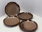 Frankoma Pottery Plainsman Brown 5GS Dessert Salad Plates Set of 4 Dark