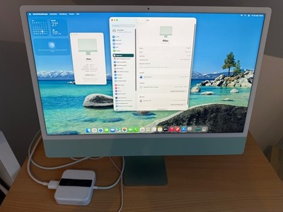 iMac M1 24'' 2021 blau (16GB, 2TB SSD), Displaylink-Dock, Vesa-Mount