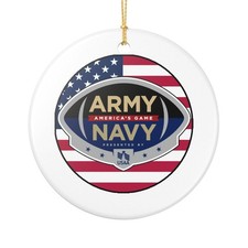 Army Navy Game Commemorative 3" Ceramic Christmas Ornament Made in The USA Ships