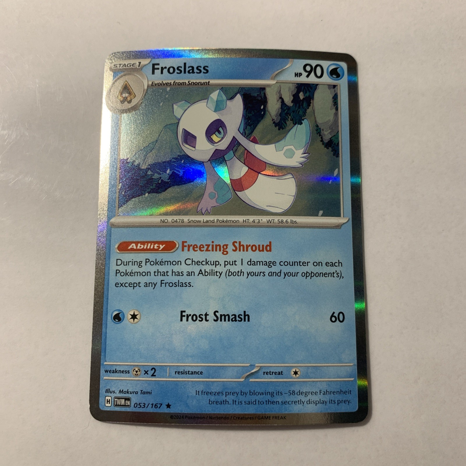 Froslass 53/167 Holo Rare Twilight Masquerade SV06 Pokémon TCG