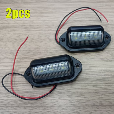 Pair LED License Plate Light for Truck Trailer RV Tag Lamps Assembly Replacement
