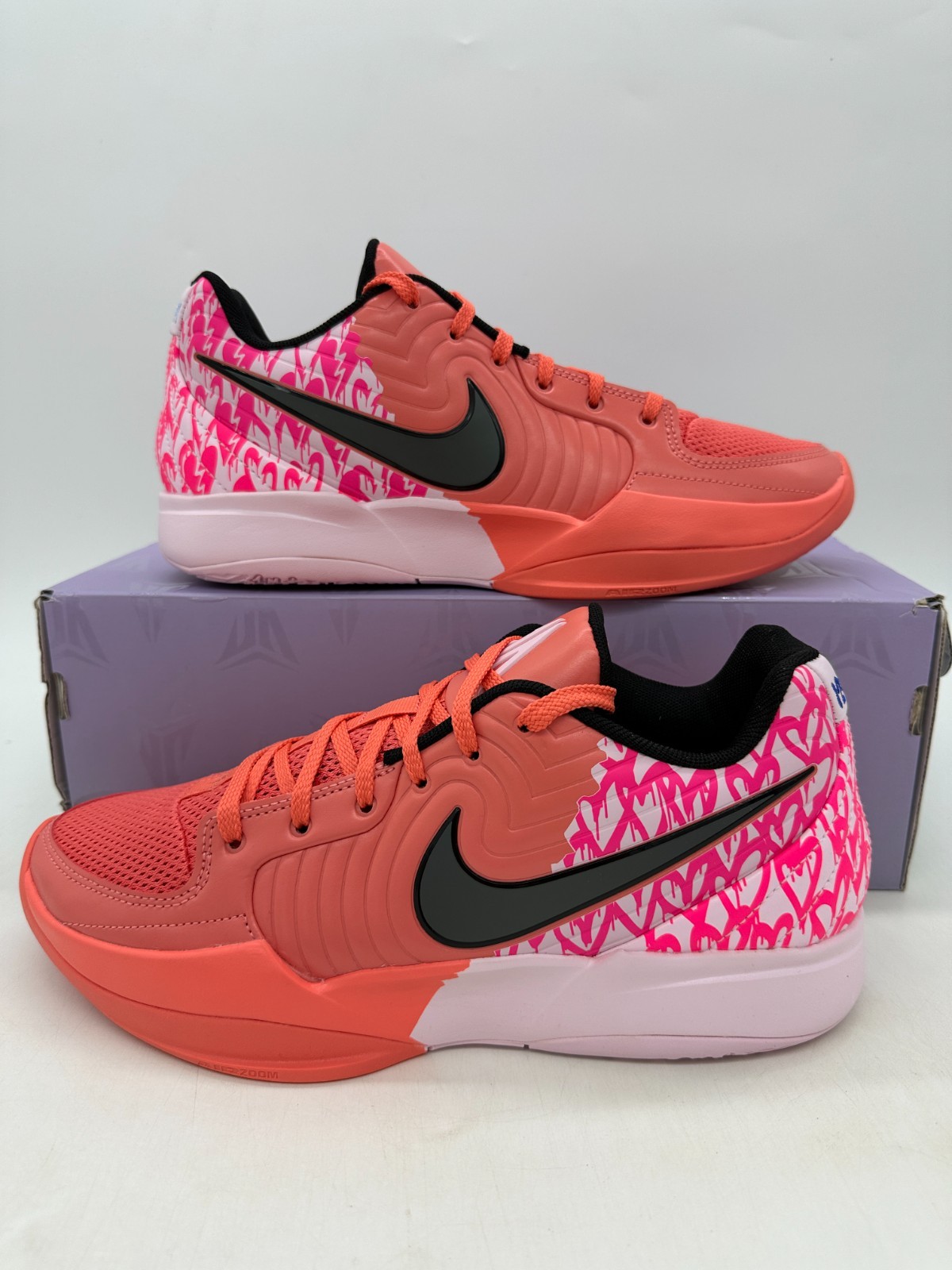 Nike Ja 2 Men's Size 10 Orange Pink "Heart Eyes" Basketball Shoes IB5842 800