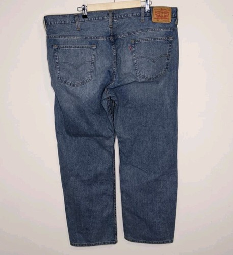 Levis Mens 569 Jeans 42x32 (Actual 44x32) Straight 100% Cotton Pants Light Wash - Picture 1 of 5