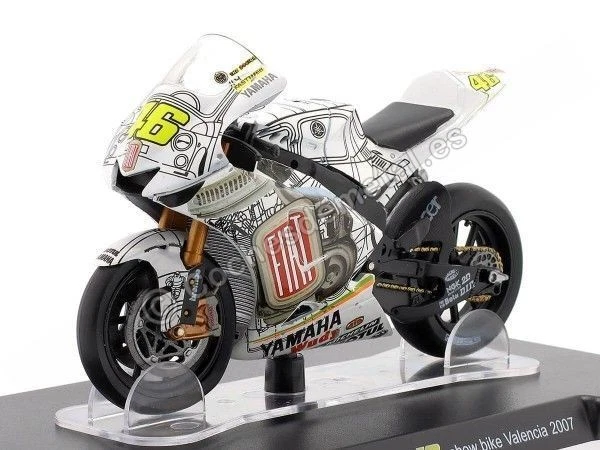 2007 Yamaha YZR-M1 Nº46 Valentino Rossi Show Bike MotoGP Valencia1:18 Editorial  - Imagen 3 de 4