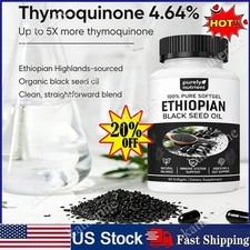 Ethiopian Black Seed Oil Softgels 4.64 Thymoquinone Gluten-Free, 60 capsules
