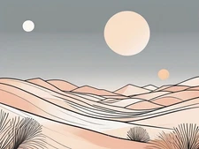 Minimalist Landscape Desert Dusk Canvas Wall Art Picture