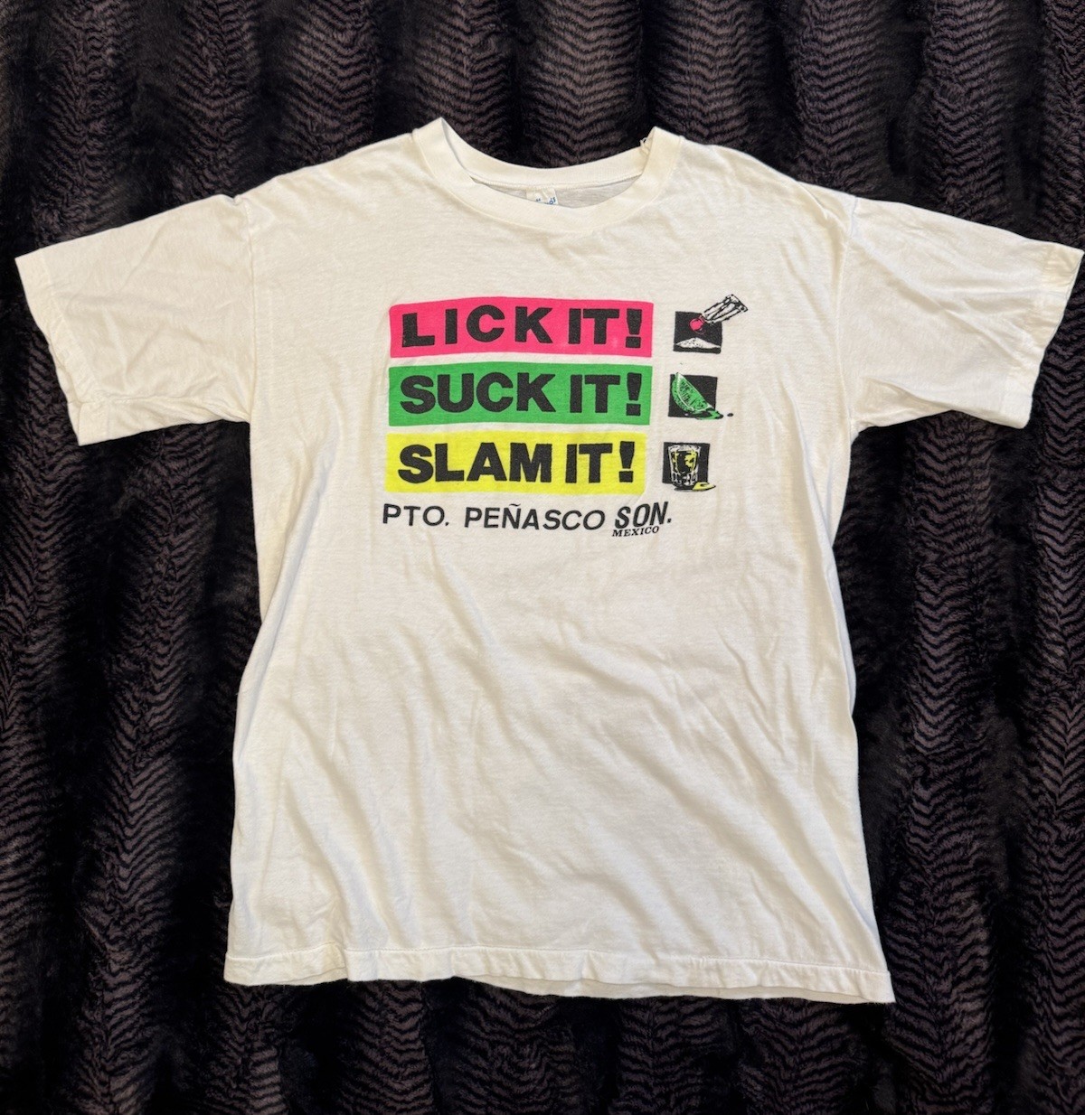 Vintage 80s Tequila Lick Suck Slam it Single Stitch Shirt Adult Medium Mexico