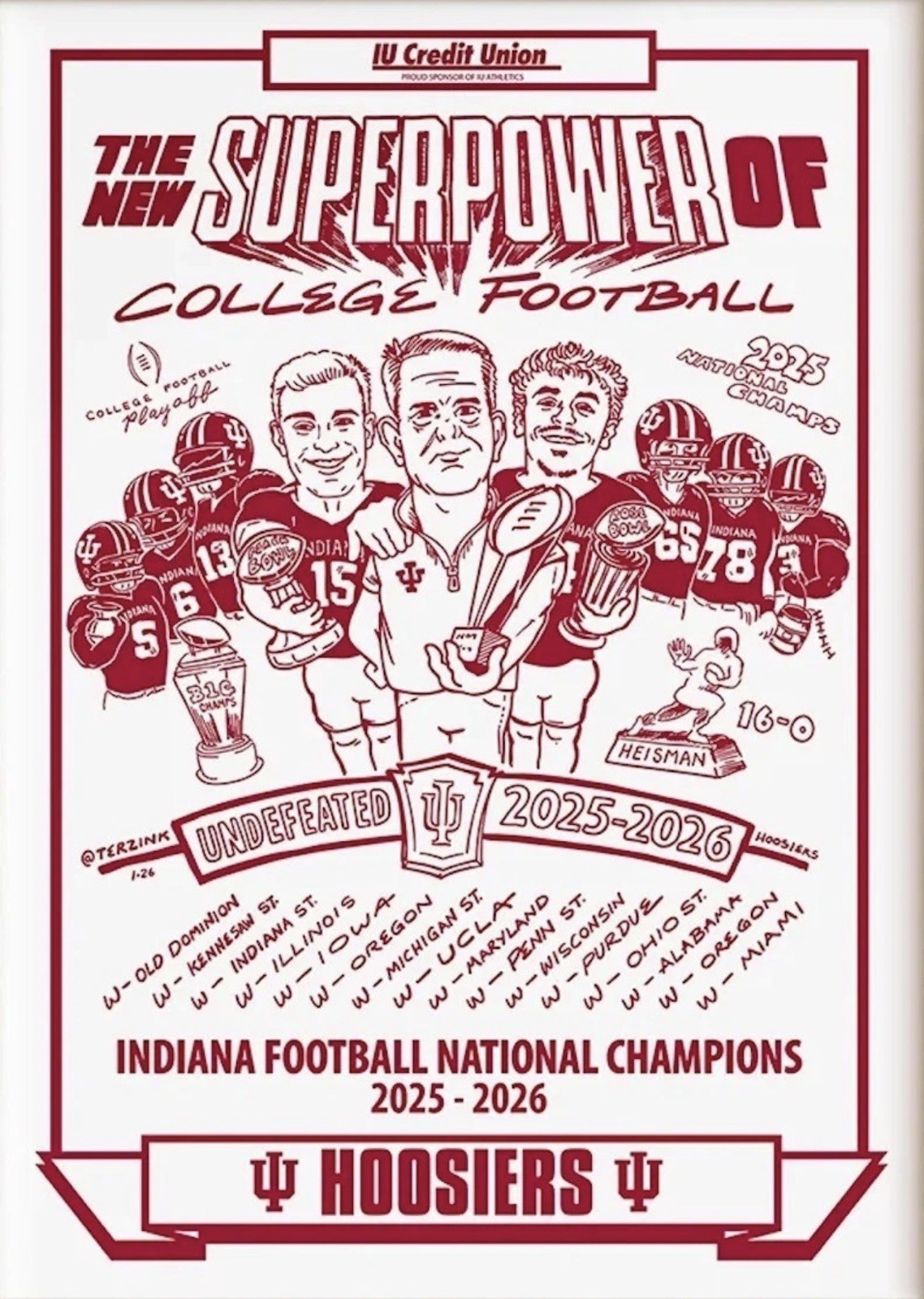 Indiana Superpower Poster Last Poster Of The Year 🔴⚪️‼️￼ Limited Quantity