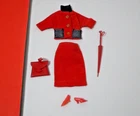 WENDY ELITE 1960'S VTG CORDUROY RED JACKET SKIRT UMBRELLA  CLOTHES CLONE BARBIE