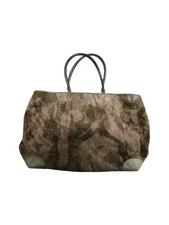 Bottega Veneta Tote Bag Brown Camo Suede Leather Shoulder Bag Hand Bag Rare HTF