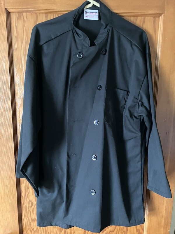 Uncommon Threads Men's 3/4 sleeve Chef Coat Black Size Medium