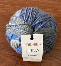 Premier LUNA Yarn, DK #3 Wt., Color-#1072-18 Uranus, 273 Yards